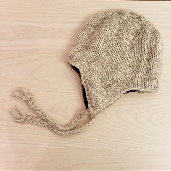 Accessories - 100% Wool Ivory Beige Beanie Hat